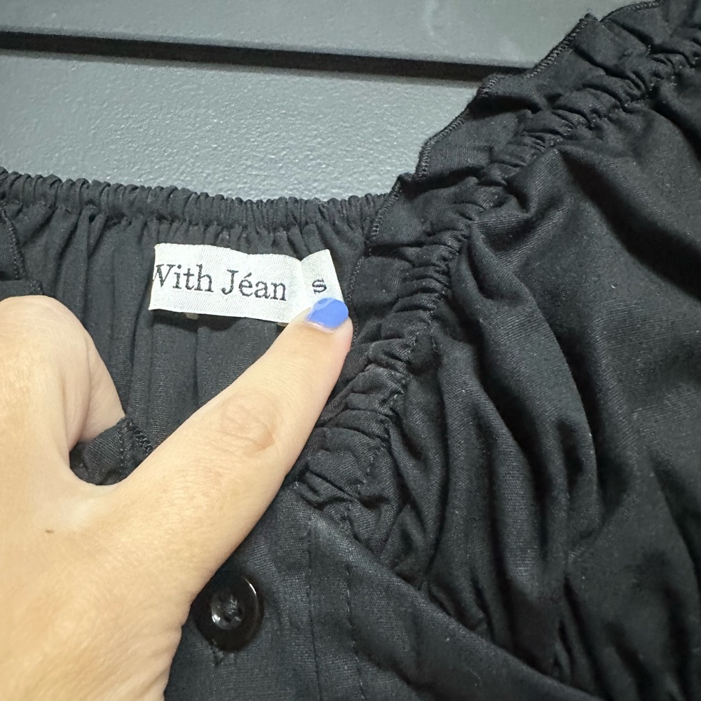 NWOT With Jean Louie Top Black S - Picture 3 of 6